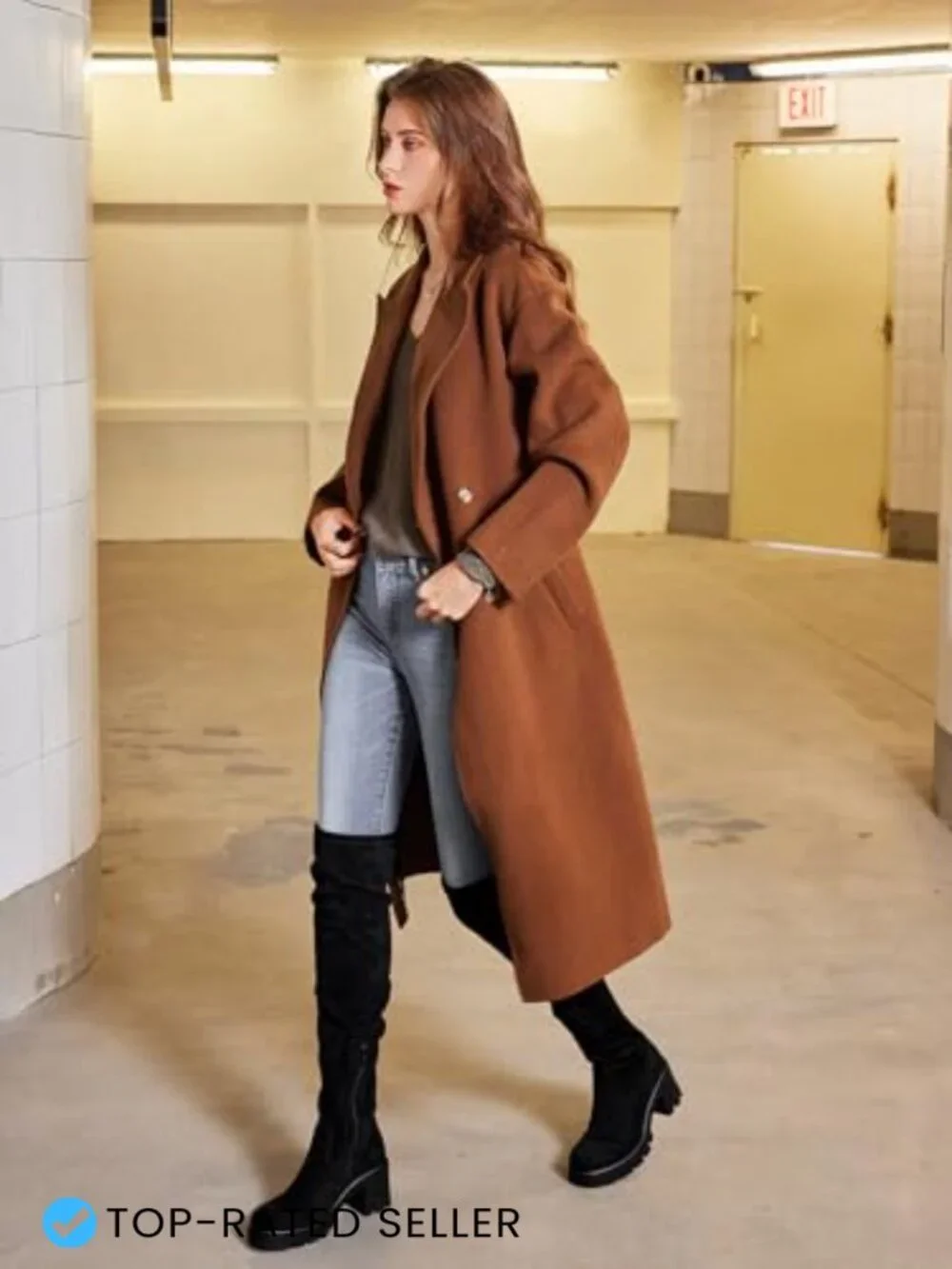Over the Knee Boots Chunky Block Heel Platform Side Zipper Suede Fall Winter